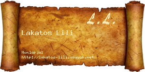 Lakatos Lili névjegykártya